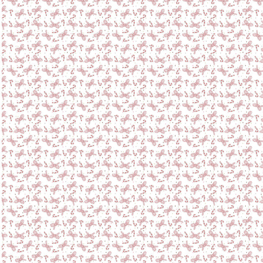 Red Candy Cane Bows Transfer Sheet
