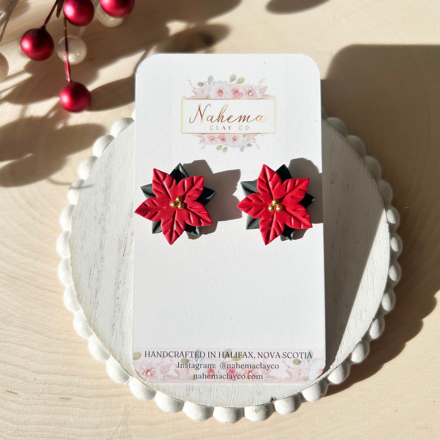 Poinsettia Studs